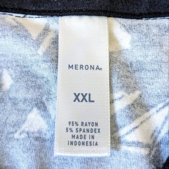 Merona Abstract Geometric Print Sleeveless Top, Black / Off-white, XXL - Picture 5 of 6